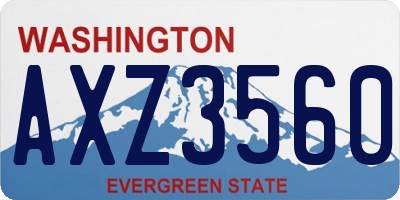 WA license plate AXZ3560
