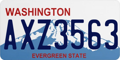WA license plate AXZ3563