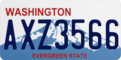 WA license plate AXZ3566
