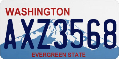 WA license plate AXZ3568