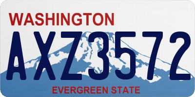 WA license plate AXZ3572