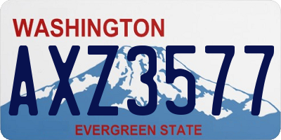 WA license plate AXZ3577