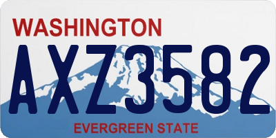 WA license plate AXZ3582
