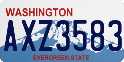 WA license plate AXZ3583