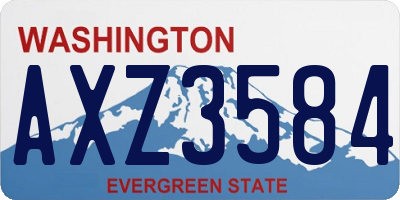 WA license plate AXZ3584