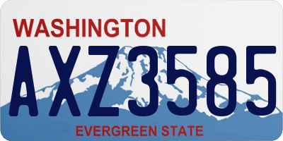 WA license plate AXZ3585