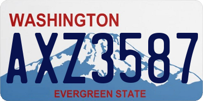WA license plate AXZ3587