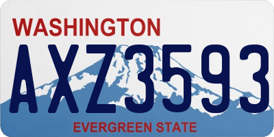 WA license plate AXZ3593