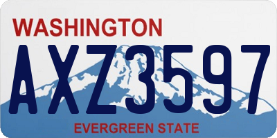 WA license plate AXZ3597