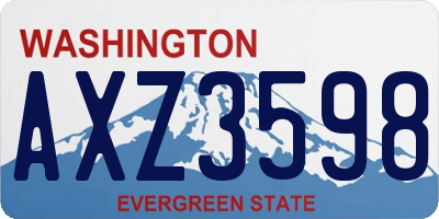 WA license plate AXZ3598