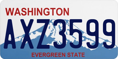 WA license plate AXZ3599