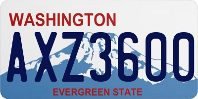 WA license plate AXZ3600