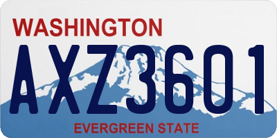 WA license plate AXZ3601