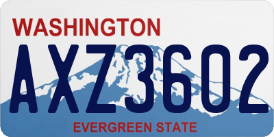 WA license plate AXZ3602