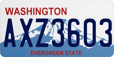 WA license plate AXZ3603