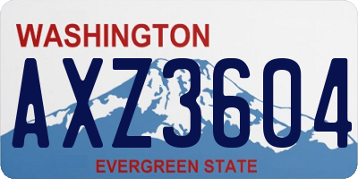 WA license plate AXZ3604