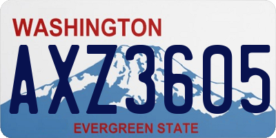 WA license plate AXZ3605