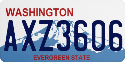 WA license plate AXZ3606