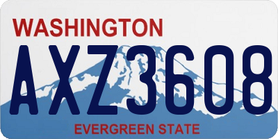 WA license plate AXZ3608