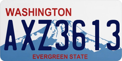 WA license plate AXZ3613