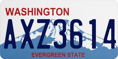 WA license plate AXZ3614