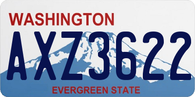 WA license plate AXZ3622