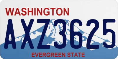 WA license plate AXZ3625