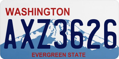 WA license plate AXZ3626
