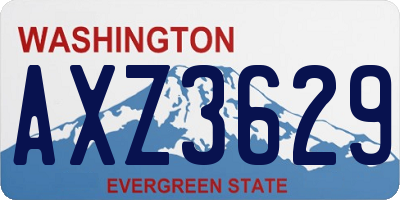 WA license plate AXZ3629