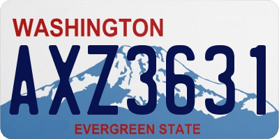WA license plate AXZ3631