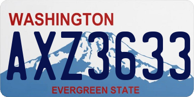 WA license plate AXZ3633