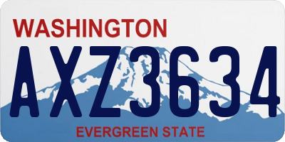 WA license plate AXZ3634