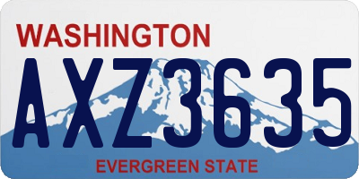 WA license plate AXZ3635