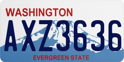 WA license plate AXZ3636