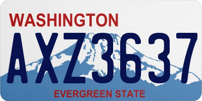 WA license plate AXZ3637