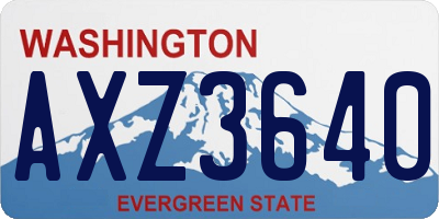WA license plate AXZ3640