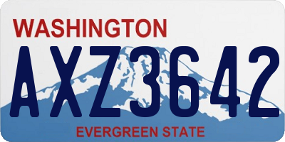 WA license plate AXZ3642