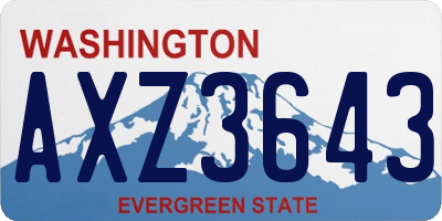 WA license plate AXZ3643