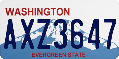 WA license plate AXZ3647
