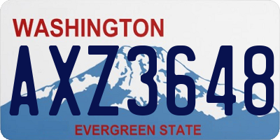 WA license plate AXZ3648