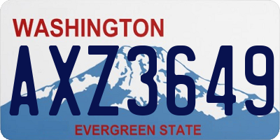 WA license plate AXZ3649