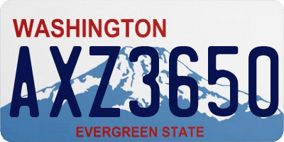 WA license plate AXZ3650
