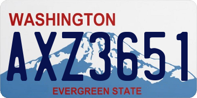 WA license plate AXZ3651