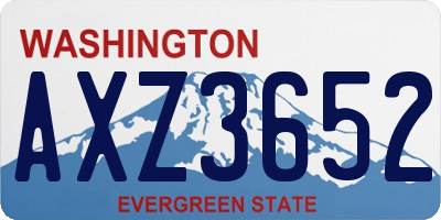 WA license plate AXZ3652