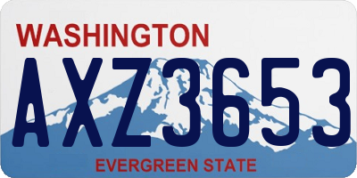 WA license plate AXZ3653