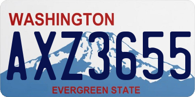 WA license plate AXZ3655