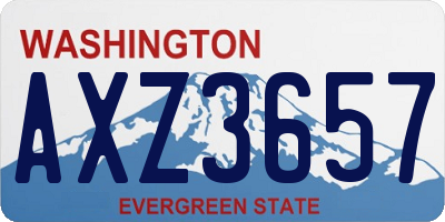 WA license plate AXZ3657
