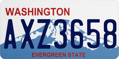 WA license plate AXZ3658