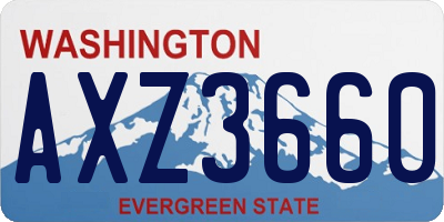 WA license plate AXZ3660