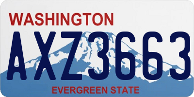 WA license plate AXZ3663